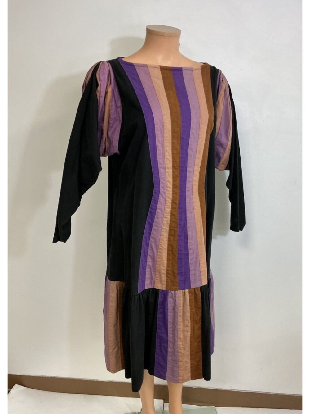 Marco Polo Vintage Dress Canvas Denim Tribal Authentic Womens Medium